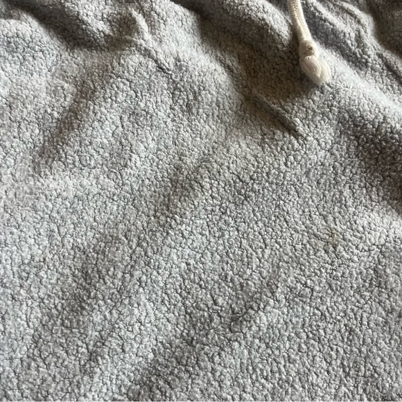 Aerie Cozy Fleece Wide Leg Lounge Pants Gray Drawstring Waist Women’s XL - Picture 7 of 9